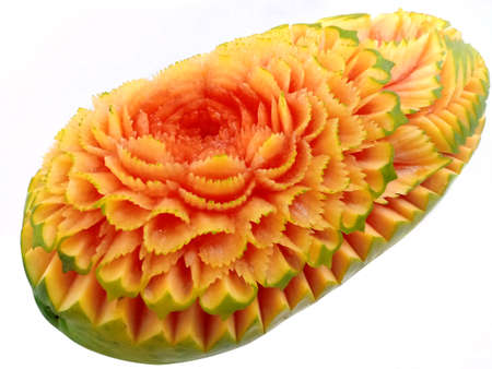 Thai Papaya fruit carvingの写真素材
