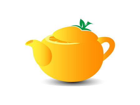 Unique citrus fruit in the shape of a teapot, can be used for logos, banners, covers and other purposesのイラスト素材