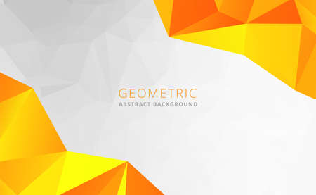 Abstract geometric white and yellow background, modern geometric futuristic graphics. with a white geometric texture. Vector illustrationのイラスト素材
