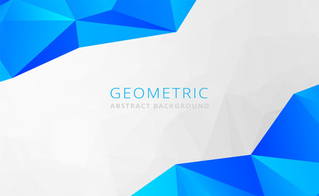 Abstract geometric white and blue background, modern geometric futuristic graphics. with a white geometric texture. Vector illustrationのイラスト素材