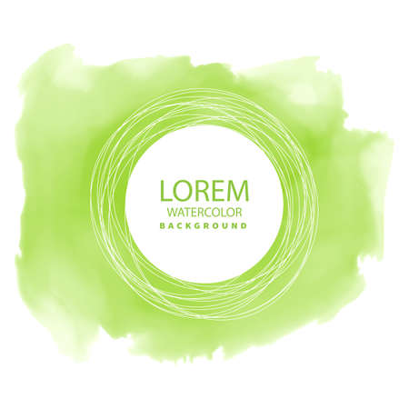 Abstract watercolor green splash background color, hand painted on paperのイラスト素材