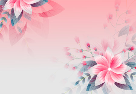 Beautiful flower abstract background. flowers in bloom on a soft pink backgroundのイラスト素材