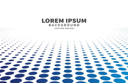 White background with blue dots. Abstract background with halftone dots design. Vector illustration.のイラスト素材