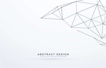 Network connection vector, isolated on white background. Abstract polygonal wireframe mesh background. Creative art network, modern abstract concept. Vector illustrationのイラスト素材