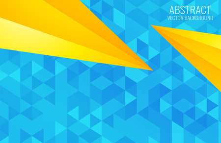 abstract blue yellow geometric shapes backgroundのイラスト素材