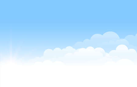 bright blue sky background with cloudsのイラスト素材
