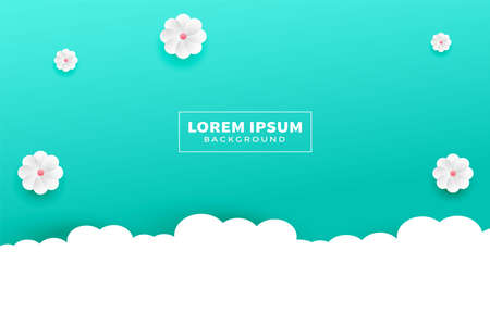 nice background in cloud and flower style designのイラスト素材