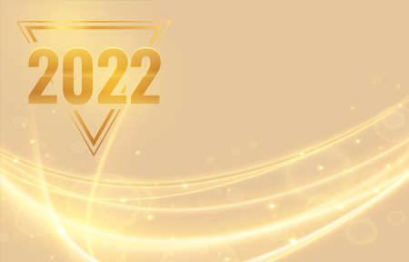 happy new year 2022 elegant background with wavy shining linesの写真素材