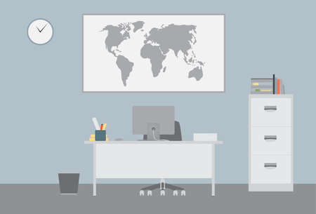 Office desk workspace and furnitureのイラスト素材