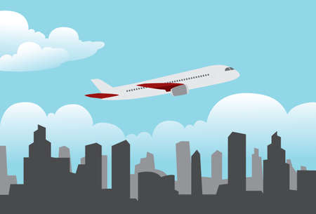 Flying Over The Cityのイラスト素材