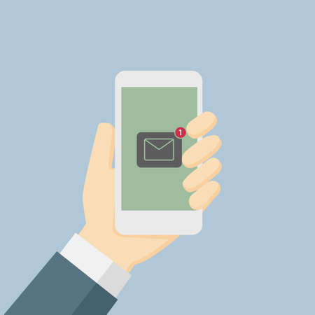 Businessman Get A New Message Notification illustrationのイラスト素材