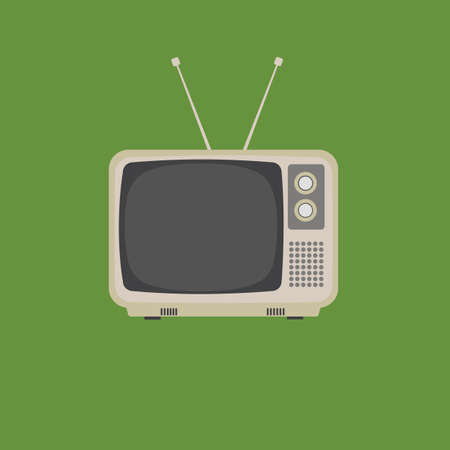 Flat Design of retro vintage televisionのイラスト素材