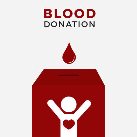 Illustration concept Of Blood Donation Boxのイラスト素材