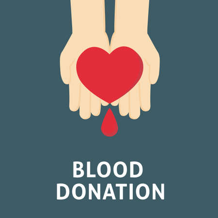 People Hand Giving Love Against Blood Donationのイラスト素材