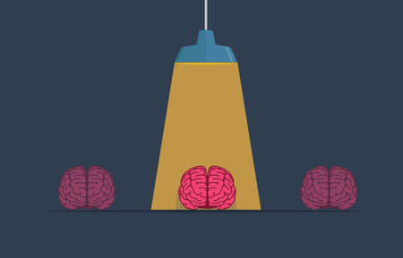 A Special Mind Illustration, Brain under a beam of lightのイラスト素材
