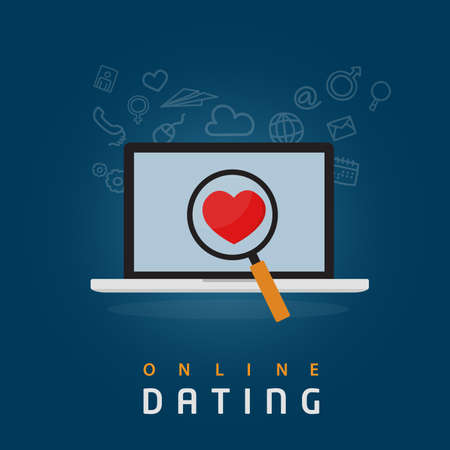 Find The True Love With Online Dating Abstractのイラスト素材