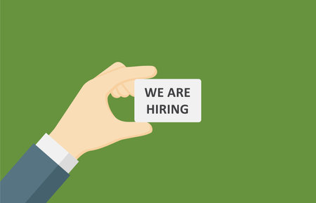 Businessman Holding Paper With Job Hiring Sign