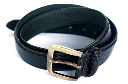 leather belt on white backgroundisolation image.の写真素材