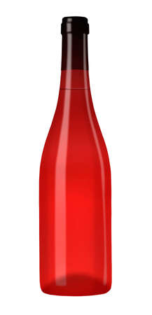 Red wine bottle isolated on white backgroundの写真素材