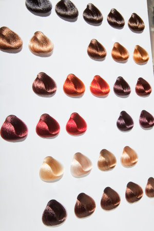 Copper hair swatchesの写真素材