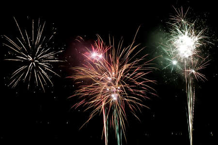 Fireworks against a black sky.の写真素材