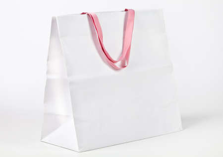 White shopping bag on white.の写真素材