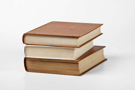 Three blank  books on whiteの写真素材