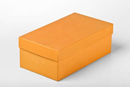 Orange box on whiteの写真素材