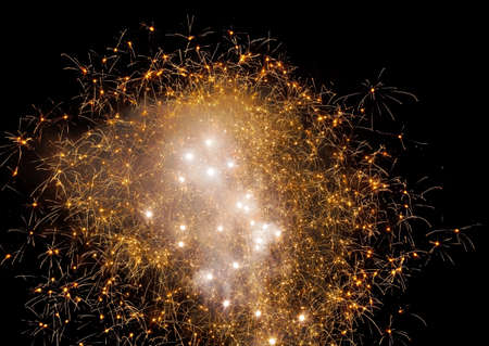 Fireworks against a black sky.の写真素材