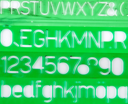 Green stencils on white.の写真素材