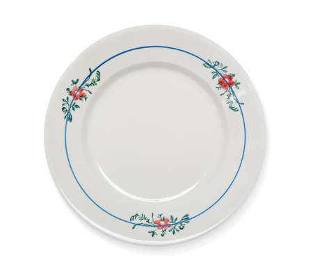 Vintage plate on white with shadow (clipping path)の写真素材