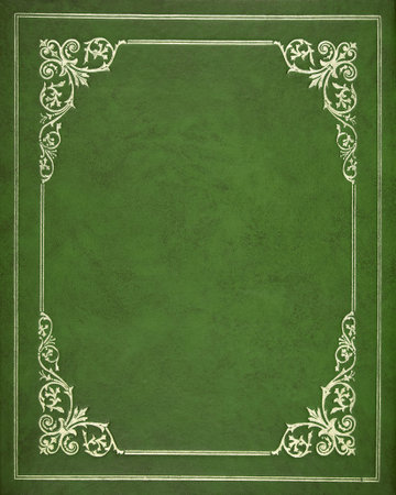 Green leather book coverの写真素材