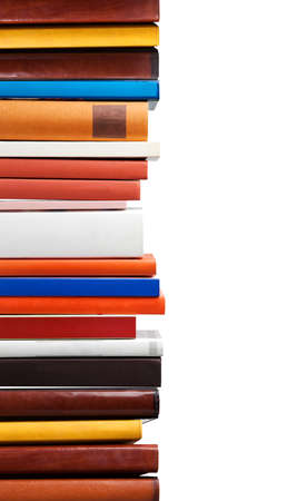 Stack of books on white with space for your textの写真素材