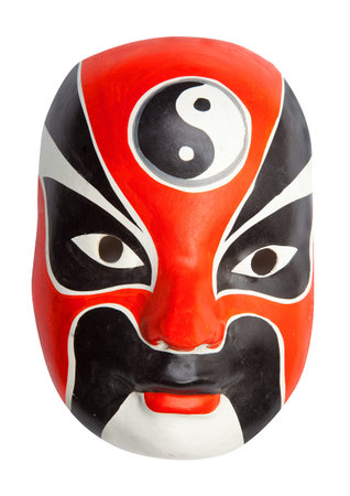 Red, white and black Chinese maskの写真素材