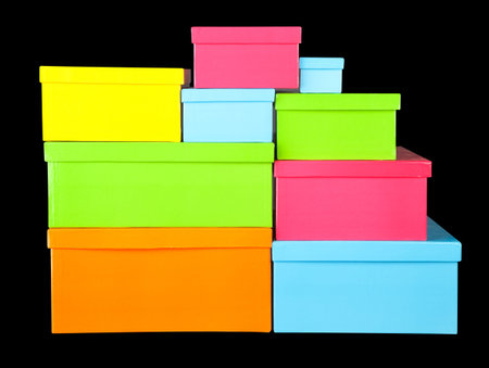 Gift boxes on black background