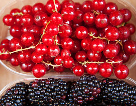 Detail of redcurrants at marketの写真素材