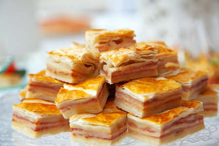 Food for cocktail  on wedding party at hotelの写真素材