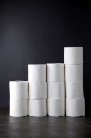 Toliet paper on black backgroundの写真素材