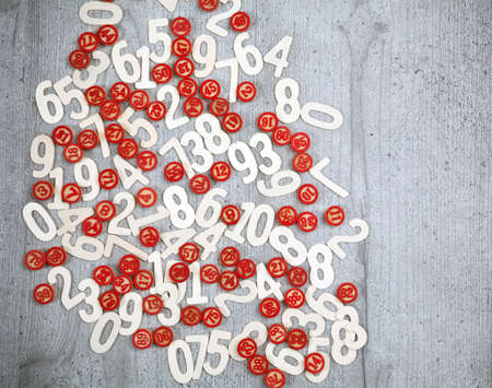 Numbers on grey backgroundの写真素材