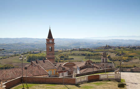 Glimpse of an Italian country (Govone, Cuneo, Piedmont, Italy)の写真素材