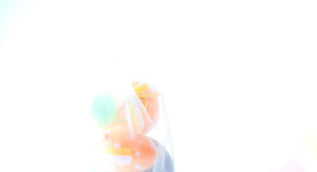 Detail of Easter eggs on light