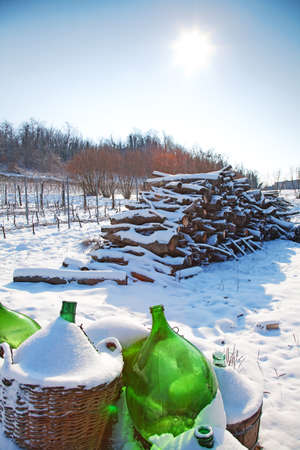 Winter in Astigiano, Piedmont, Italy.の写真素材