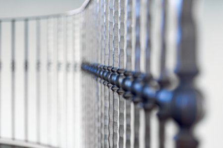 Background with iron old railing. Background suitable for architecture, antiques, ancient house,...