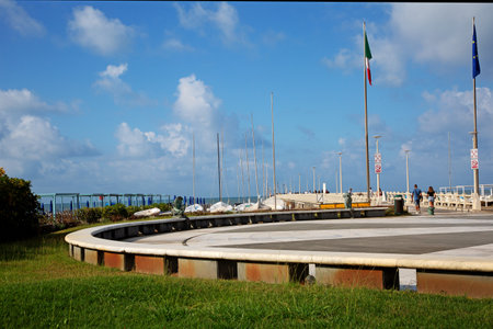Forte dei Marmi, Italy- 18, September, 2021. Versiglia, Lucca, Tuscany, Pier and seafrontのeditorial素材