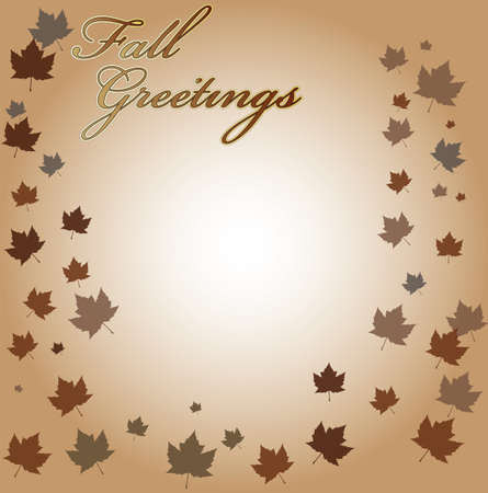 Fall greetings text with leaves falling around the borders のイラスト素材
