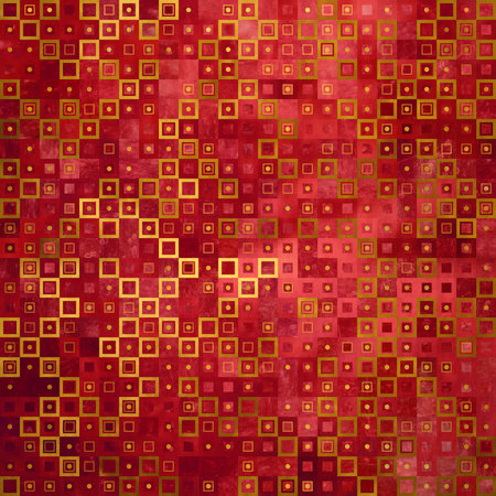 geometric pattern on red background