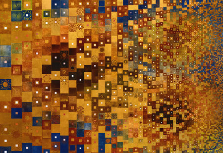 Colorful chess abstract pattern, from squares different sizes