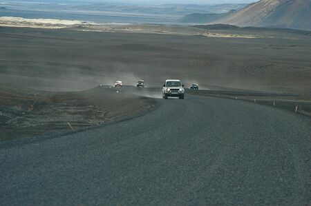 Road in interior Icelandの写真素材