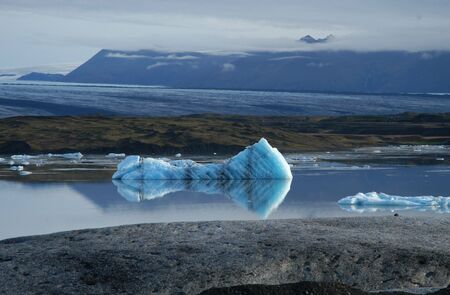 Iceberg in Glacier Lake (Iceland)の写真素材