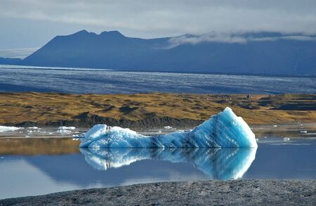 Iceberg in Glacier Lake (Iceland)の写真素材